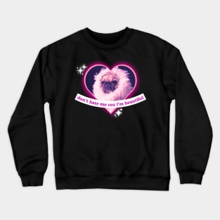 Don't Hate My Coz I'm Beautiful Pug Sassy Funny Pug Dog Design Crewneck Sweatshirt